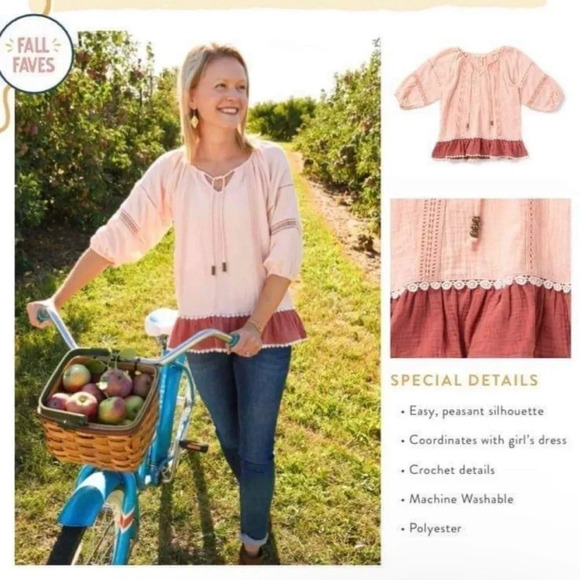 Matilda Jane | Wonderment Call Me Cute Top Gauze Crochet Detail EUC - Picture 3 of 9